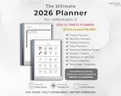 Digital Planner 2026 for reMarkable Daily Planner reMarkable Template Minimalist Hyperlinked Planner for reMarkable 2 Organization Planner