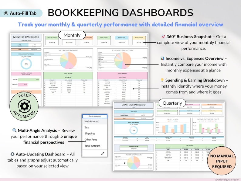 Small business spreadsheet bundle for service business owners available in Excel and Google Sheets. Includes bookkeeping spreadsheet, client tracker, CRM, payroll tracker, invoice tracker, and order tracker to organize finances and customers. Perfect all-in-one toolkit to manage your service business, streamline bookkeeping, and track clients, orders, and payments with ease in one simple system.