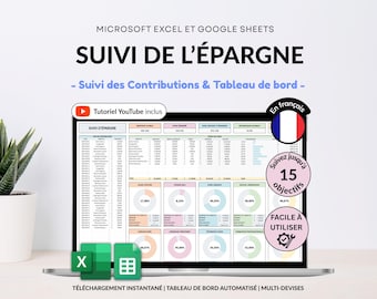 Suivi de l'Épargne Google Sheets Planificateur Épargne Excel Budget Personnel Suivi Fonds de Précaution Objectifs d’Épargne Budget par Paie