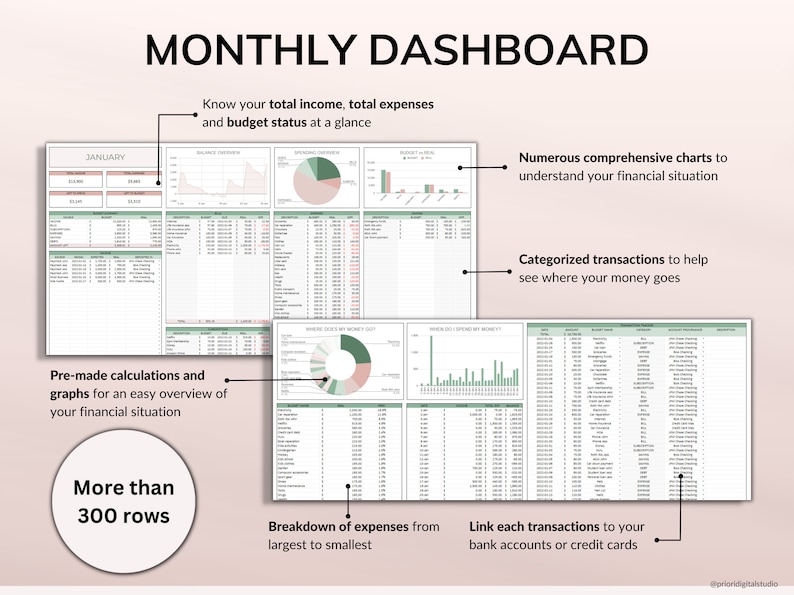 PLR Monthly Budget 50/30/20 Annual Budget Planner Commercial Use PLR Google Sheets Spreadsheet Master Resell Rights PLR Budget Template