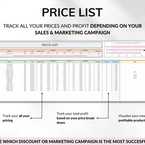 Pricing Calculator for Small Business Google Sheets Excel Business Tracker Handmade Products Pricing Template Profit Margin Pricing Guide