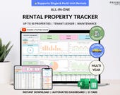 Rental Property Tracker Landlord Spreadsheet Multi Property Income and Expense Excel Google Sheets Rental Bookkeeping Rent Payment Tracker
