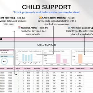 Co-parenting planner for Google Sheets to help divorced or separated parents track custody schedules, child support, shared expenses, and visitation. Includes automated calendar, recurring and one-time schedules, and expense tracking to simplify co-parenting and financial management. Perfect digital tool for organized, stress-free custody and parenting coordination.