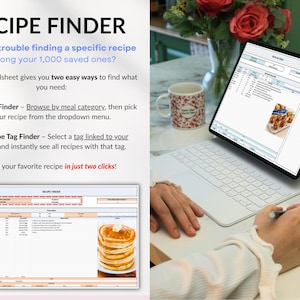 Weekly Meal Planner Spreadsheet for Google Sheets and Excel – organize your family meals, track recipes, plan grocery lists, monitor calories and macros, log hydration and weight, and manage food inventory automatically. Includes 15 tabs for recipes, meal scheduling, printable shopping lists, and weight loss tracking. Perfect for efficient meal planning and healthy eating.
