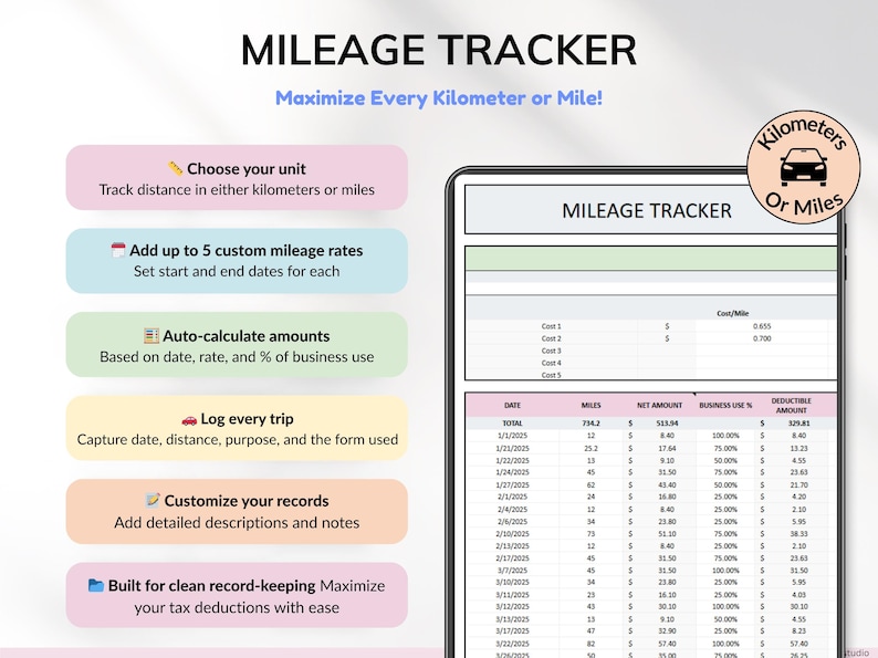Business tax spreadsheet built for self-employed individuals, freelancers, and small business owners. Track deductions, write-offs, and tax-related transactions in one organized Google Sheets tax tracker. Perfect for annual reporting, 1099 form prep, and staying on top of business accounting and finance management.