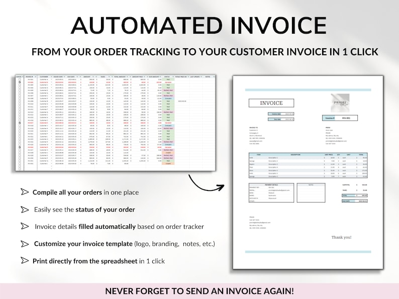 Small Business Spreadsheet Inventory Tracker Order Sales Tracker Product Handmade Pricing Calculator Client Tracker Google Sheets Excel