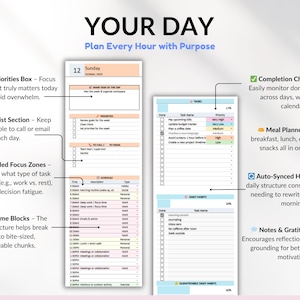 Weekly Planner for Google Sheets ADHD Weekly Planner Excel Time Block ...