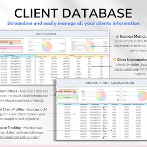 Small business spreadsheet bundle for service business owners available in Excel and Google Sheets. Includes bookkeeping spreadsheet, client tracker, CRM, payroll tracker, invoice tracker, and order tracker to organize finances and customers. Perfect all-in-one toolkit to manage your service business, streamline bookkeeping, and track clients, orders, and payments with ease in one simple system.