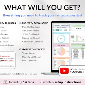 Rental Property Tracker Landlord Spreadsheet Multi Property Income and Expense Excel Google Sheets Rental Bookkeeping Rent Payment Tracker Tenant Ledger Property Management Real Estate Finances