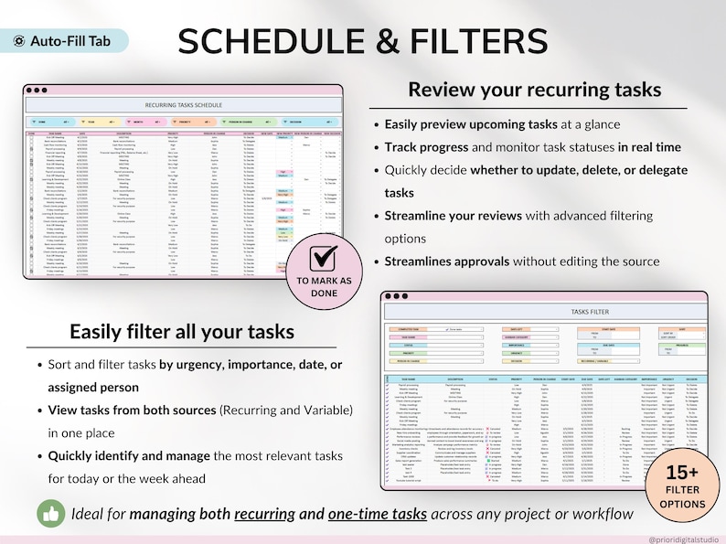 task tracker spreadsheet for Google Sheets digital to-do list and task manager template Excel daily planner for work and projects Google Sheets productivity dashboard team task tracker with priority labels project management spreadsheet for teams all-in-one task planning Google Sheet 
recurring task planner in Google Sheets weekly and monthly task overview template visual kanban board in spreadsheet format smart task tracker for personal planning Google Sheets planner with decision matrix