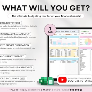 Easy Budget Planner for Google Sheets and Excel — an all-in-one paycheck budgeting spreadsheet designed to help you manage your weekly, biweekly, and monthly finances. Track income, expenses, bills, and savings goals effortlessly. Perfect for personal finance management, money tracking, and improving your financial planning with a clear, customizable budget template
