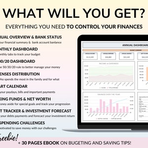 Family Annual Budget Excel Spreadsheet Google Sheets Monthly Biweekly Budget Tracker Couple Financial Planner Bill Calendar Debt Tracker Financial Dashboard Personal Budget Biweekly Budget 50/30/20 Rule 2024 Budget Tracker Budget by Paycheck