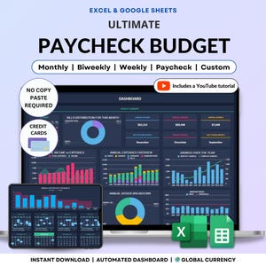 Budget by Paycheck Spreadsheet Weekly Budget Biweekly Budget Paycheck Budget Excel Monthly Budget Google Sheets Dark Mode Personal Finance