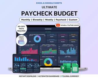 Budget by Paycheck Spreadsheet Weekly Budget Biweekly Budget Paycheck Budget Excel Monthly Budget Google Sheets Dark Mode Personal Finance
