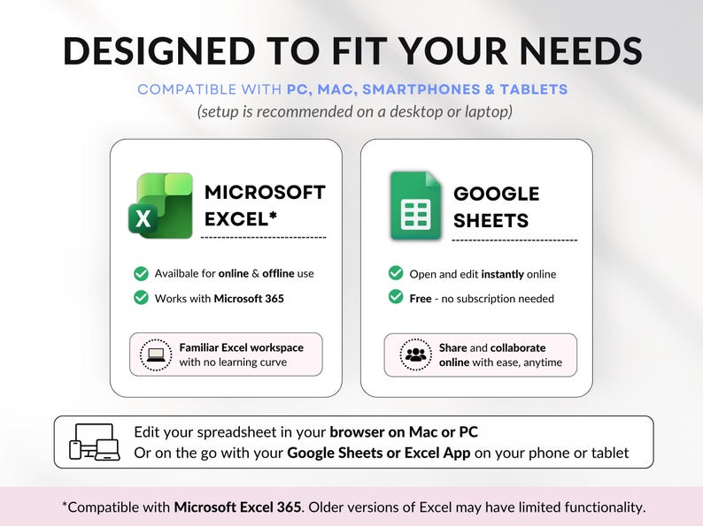 Easy Budget Planner for Google Sheets and Excel — an all-in-one paycheck budgeting spreadsheet designed to help you manage your weekly, biweekly, and monthly finances. Track income, expenses, bills, and savings goals effortlessly. Perfect for personal finance management, money tracking, and improving your financial planning with a clear, customizable budget template