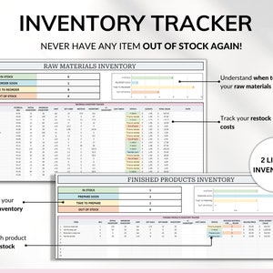 Small Business Bookkeeping Spreadsheet Inventory Tracker Order Tracker Product Handmade Pricing Calculator Client Tracker Google Sheet Excel