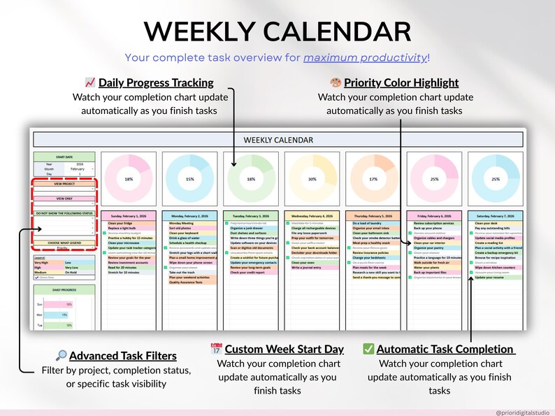 Project Task Tracker Project Management Template Team Manager Excel ...