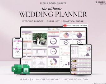 Wedding Planner Spreadsheet Wedding Budget Tracker Wedding Timeline Checklist Guest List Tracker Wedding Itinerary Seating Plan Wedding Gift