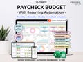 Paycheck Budget Spreadsheet Weekly Budget Monthly Budget Biweekly Bill Tracker Debt Tracker Financial Planner Google Sheets Excel Template