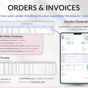 Small Business Spreadsheet Service Business Bookkeeping Tracker for Google Sheets Excel Invoice Tracker Client Tracker Order & Task Tracker