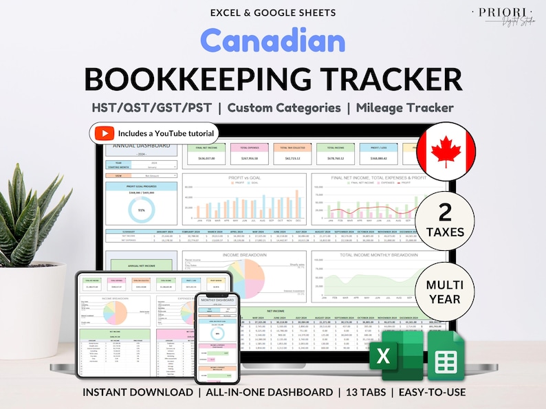 Canadian Bookkeeping Spreadsheet Small Business Bookkeeping Spreadsheet for Income and Expense, Bookkeeping Spreadsheet for Canadians, Income and Expense Business, Google Sheets Template, Excel Spreadsheet, Profit and Loss, Business Accounting, Sales Tax Tracker, Accounting Ledger Template, Business Planner