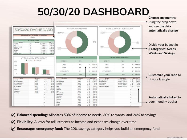PLR Monthly Budget 50/30/20 Annual Budget Planner Commercial Use PLR Google Sheets Spreadsheet Master Resell Rights PLR Budget Template