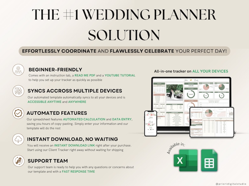 Wedding Planner Spreadsheet Wedding Budget Tracker Wedding Timeline Checklist Guest List Tracker Wedding Itinerary Seating Plan Wedding Gift