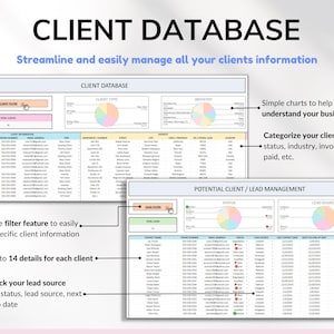 Invoice Tracker Client Tracker Template Small Business CRM Template ...