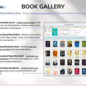 Premium book tracker spreadsheet for Google Sheets and Excel, designed as a digital reading journal, book planner, and personal book library. Track up to 5,000 books, manage reading lists, log book reviews, monitor reading habits, view automated charts and tables, and track book releases with an automated calendar. Beginner-friendly digital book tracker template for book lovers.