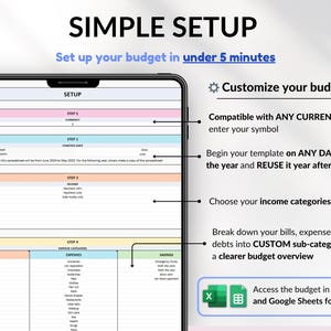 Paycheck Budget Spreadsheet Google Sheets & Excel Template Weekly ...