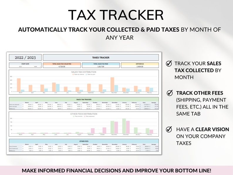 Small Business Bookkeeping Spreadsheet Google Sheets Excel Business Template Expense Bill Tracker Income Sales Tracker Accounting Template Tax Tracker