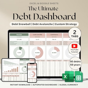 Debt Payoff Tracker Debt Snowball Excel Debt Avalanche Calculator Google Sheets Credit Card Loan Tracker Credit Card Payoff Mortgage Payment