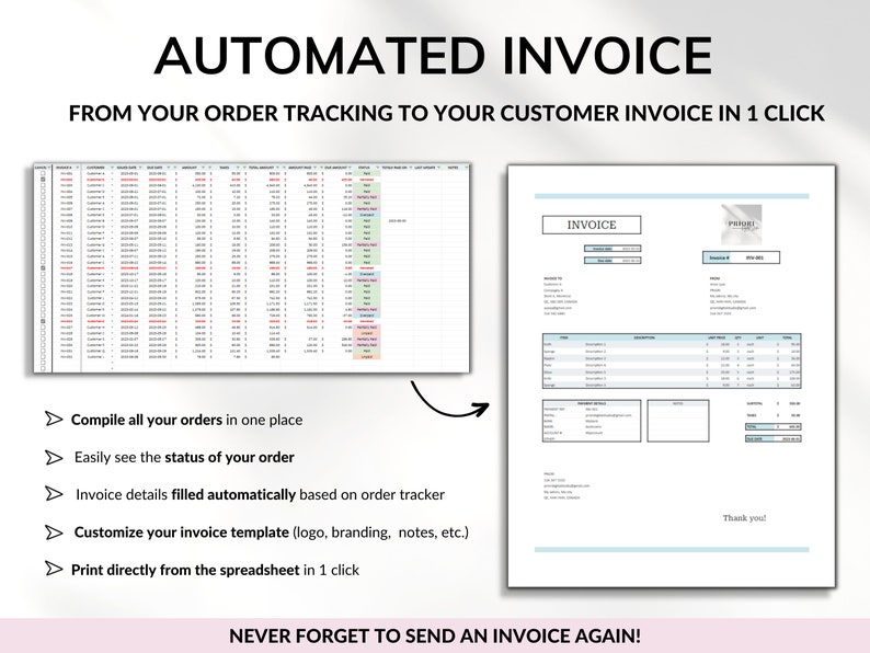 Small Business Bookkeeping Spreadsheet Inventory Tracker Order Tracker Product Handmade Pricing Calculator Client Tracker Google Sheet Excel