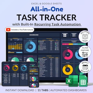 Task Tracker Excel Spreadsheet To Do List Google Sheets Task Priority Tracker Eisenhower Matrix Kanban Board Team Task Manager To Do Planner