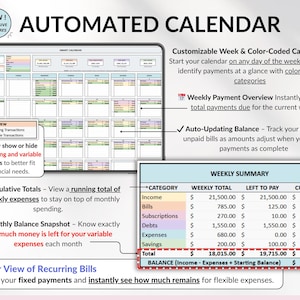 Ultimate Budget Spreadsheet Multicolored theme for Google Sheets & Excel – Annual and Monthly Budget Tracker with Bill, Debt & Savings Tracking. Includes recurring transactions, subscriptions, income, and expenses. Perfect personal finance planner for couples or families (up to 6 users). Start anytime and manage your money with ease.