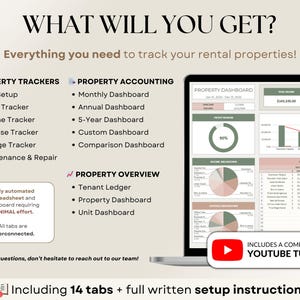 Rental Property Tracker Landlord Spreadsheet Multi Property Income and Expense Excel Google Sheets Rental Bookkeeping Rent Payment Tracker Tenant Ledger Property Management Real Estate Finances
