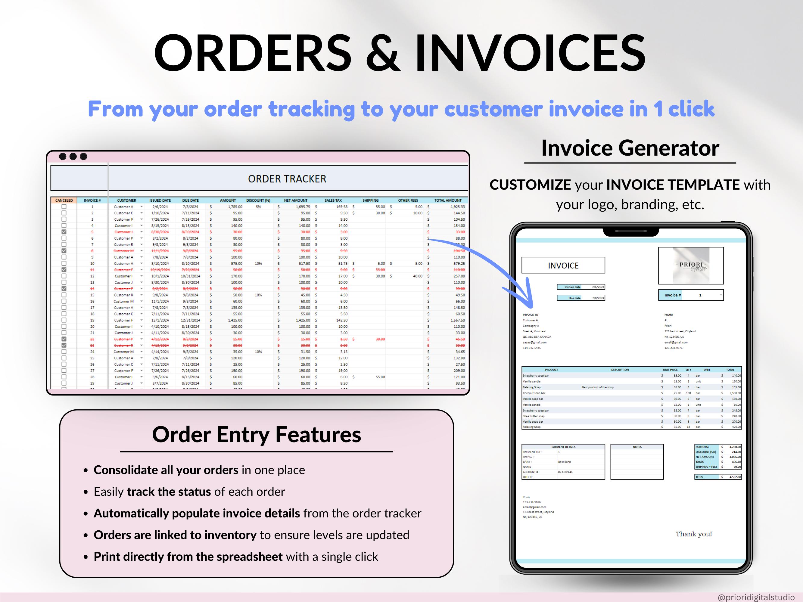 Small Business Bookkeeping Tracker Inventory Tracker Order Tracker ...