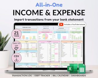 Income and Expense Tracker Spreadsheet Monthly Expense Tracker Personal Finance Google Sheets Template Excel Spreadsheet Monthly Budget