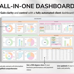 Client Tracker Spreadsheet for Small Business w/ Task Tracker Customer CRM Dashboard Google Sheets Excel Lead Management Invoice Tracker