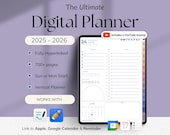 Digital iPad Planner 2025 2026 ADHD Daily Planner Weekly Planner for Android Goodnotes Notability Notebook Apple Google Calendar Integration