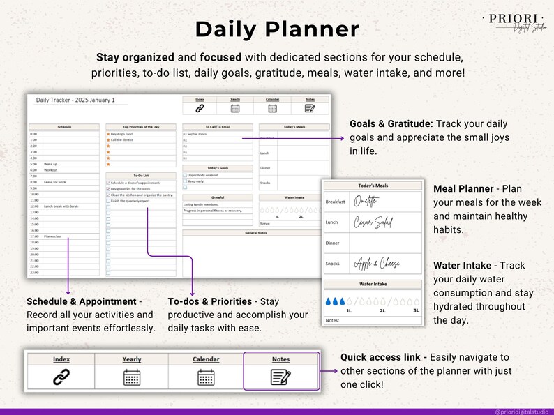 OneNote Planner 2026 2027 Digital OneNote Templates Hyperlinked Planner Daily Weekly Planner Organization Planner Professional OneNote 2026 2027