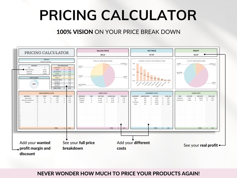 Small Business Bookkeeping Spreadsheet Inventory Tracker Order Tracker Product Handmade Pricing Calculator Client Tracker Google Sheet Excel