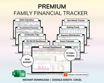 Jährliche Budget Tabelle Excel Google Sheets Monatliche zweiwöchentlich Budget Tracker Familien Paar Fi- nanzplaner Rechnungskalender Debt Tracker