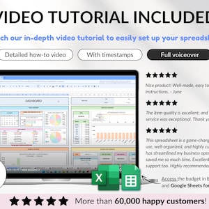 Small Business Spreadsheet Service Business Bookkeeping Tracker for Google Sheets Excel Invoice Tracker Client Tracker Order & Task Tracker