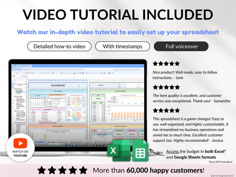 Small Business Spreadsheet Service Business Bookkeeping Tracker for Google Sheets Excel Invoice Tracker Client Tracker Order & Task Tracker