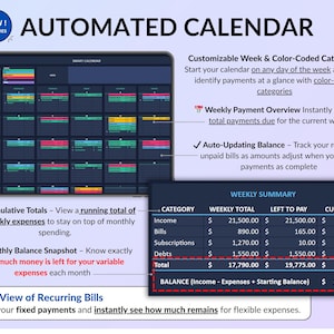 Ultimate Life Organizer Bundle for Excel and Google Sheets in dark mode, perfect for family and individual planning. Complete 2025, 2026, 2027 life planner with budget spreadsheet, habit tracker, task tracker, productivity planner, monthly and annual calendars, dashboards, goal tracking, meal planning, savings and debt tools, net worth and investment trackers. All-in-one digital planner for finance and daily organization. Reuse every year!
