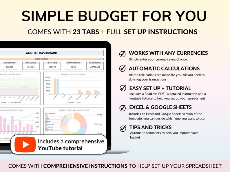 Family Annual Budget Excel Spreadsheet Google Sheets Monthly Biweekly Budget Tracker Couple Financial Planner Bill Calendar Debt Tracker Financial Dashboard Personal Budget Biweekly Budget 50/30/20 Rule 2024 Budget Tracker Budget by Paycheck