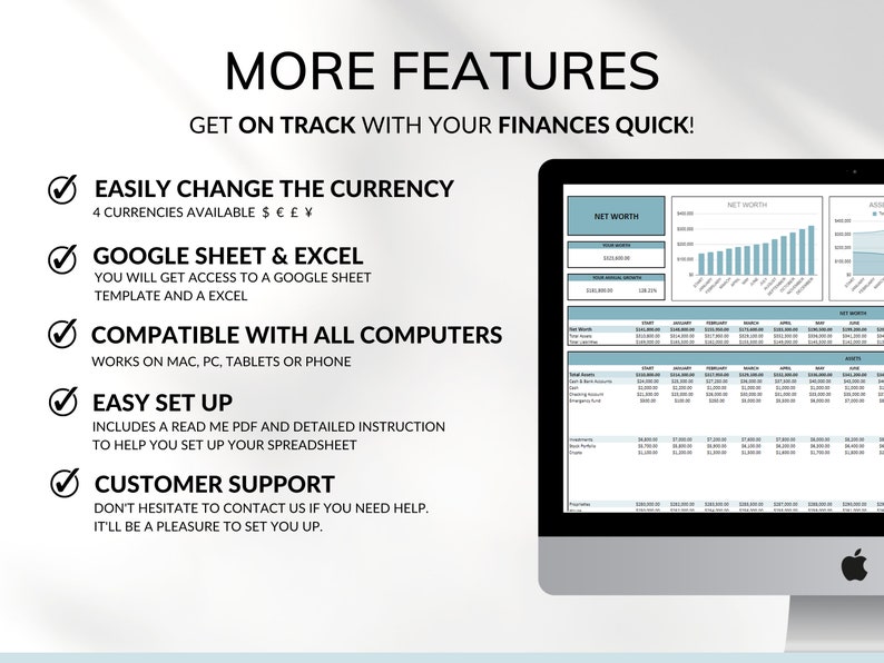 Net Worth Tracker Spreadsheet Google Sheet Excel Net Worth Calculator Finance Dashboard Assets Liabilities Template Personal Finance Planner