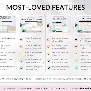 Small business spreadsheet bundle for service business owners available in Excel and Google Sheets. Includes bookkeeping spreadsheet, client tracker, CRM, payroll tracker, invoice tracker, and order tracker to organize finances and customers. Perfect all-in-one toolkit to manage your service business, streamline bookkeeping, and track clients, orders, and payments with ease in one simple system.