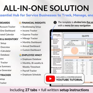 Small Business Spreadsheet Service Business Bookkeeping Tracker for Google Sheets Excel Invoice Tracker Client Tracker Order & Task Tracker
